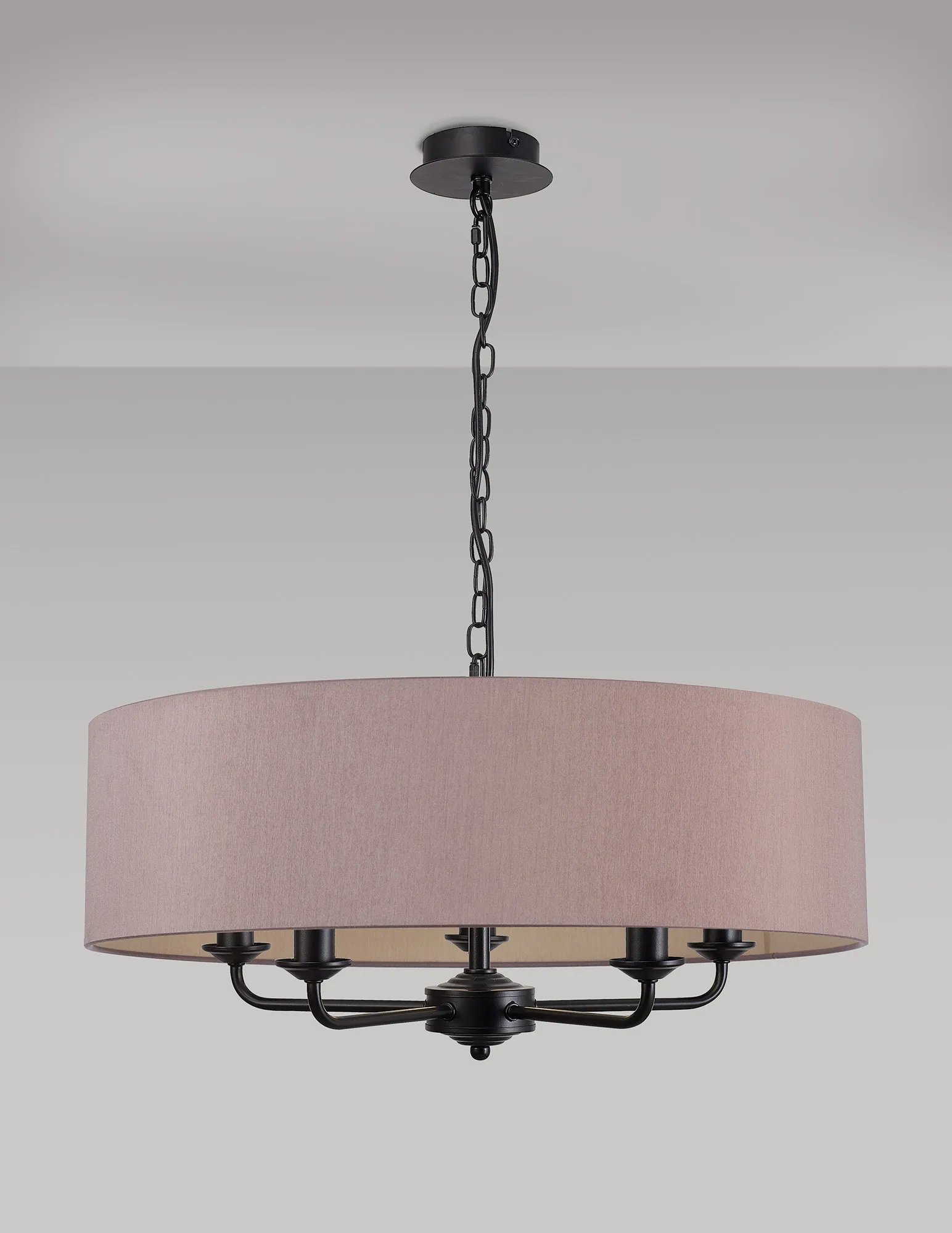 Banyan 60cm 5 Light Pendant Matt Black, Taupe/Halo Gold DK1023  Deco Banyan MB TA